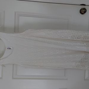 Boho cream lace dress XL sleeveless